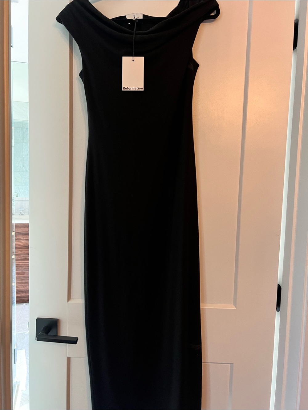 Reformation Black Off-the-Shoulder Maxi Gown - Picture 1 of 8